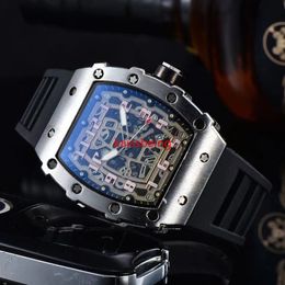 The New Luxury 3-pin quartz watch transparent bezel men's automatic watch men's designer wrist Reloj Hombre