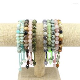 Charm Bracelets Handmade Natural Stone Shining Fashion Amazonite Prehnite Aventurine For Man Woman Gift JewelryCharm Lars22