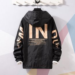 Summer Hooded Sun Protection Clothing Letter Printed Thin Jacket Men Fashion Street Outerwear Windbreaker Coat Male Female 5XL Men's Jackets