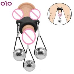 Penis Extender Enlarger Metal Gravity Ball 28MM/32MM Cock Ring sexy Toys for Men Lasting Enhance Exercise Penile Balls