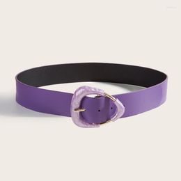 Belts Women's Purple Belt Fashion Half Buckle Decorative Green VintageBelts Smal22