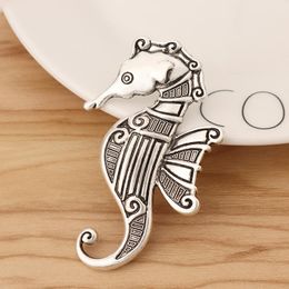 jewellery making UK - Pendant Necklaces Pieces Tibetan Silver Large Sea Horse Hippocampus Charms Pendants For Necklace Jewellery Making Findings 67x41mmPendant