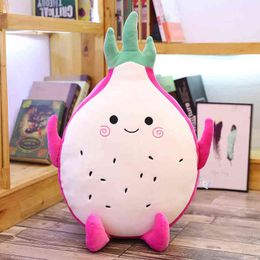 Cute Beautiful Kawaii Dragon Fruit Cuddle Filled Pitaya Doll Soft Cartoon Sleep Pillow Gift For Kids Baby Girl J220704