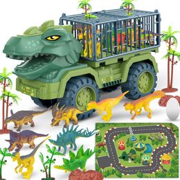 39cm Dinosaur Car Excavator Engineering Vehicle Model Toy Children s Inertial Transport BoyToy Gift 220608