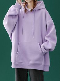 Women's Hoodies Sweatshirts LEGIBLE 2023 Oversize pulovers Hooded Cotton Thicken Warm Loose Hoodie Female 230206