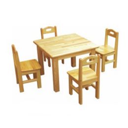 4人の子供のための四角い固体の子供のテーブル