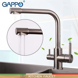 GAPPO Kitchen Faucets griferia with filtered water taps stainless kitchen faucets drinking water sink mixer waterfall tap T200810
