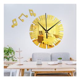 Wall Clocks Acrylic Novelty Watch 3d Mirror Modern Design Industrial Diy Quartz Clock Wanduhr Home DecorWall