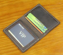 Handmade Vintage Genuine Leather Holder Slim Business Card Wallet Women ID Case1