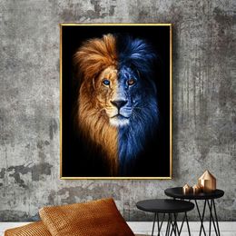 Wall Art Canvas Painting on Canvas Posters and Prints Home Decor Vivid Lion Wall Art Picture Decoration for Living Room Unframed