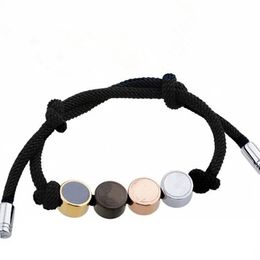 Luxury couple beaded strands bracelets colorful gold bead bracelet women men lucky strand 316 Stainless Steel Adjustable jewelry Trendy Stylish Charm 6 colors