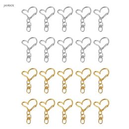 Keychains 10Pcs DIY Metal Heart Keychain Classic Key Ring Chain Clips Swivel Lobster Clasp Snap Hook Jewellery FindingsKeychains