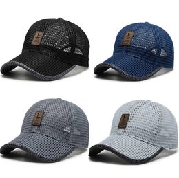 Summer Women Men Mesh Baseball Cap Solid Snapback Label Stick Sunhat Outdoor Breathable Hip Hop Baseball Hats 4 Colours