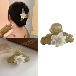 Flower Hairpin Hair Claws Ins Hair Clip Women Hair Scrunchies Green Acrylic Barrettes Girls Headdress