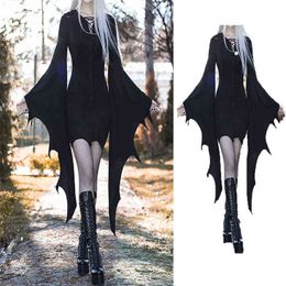 Yetişkin cosplay gel ortaçağ orman elf cadı gotik punk vintage seksi cadılar bayramı karnaval parti elbisesi l220714