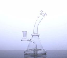 7.2 Inch Hookah glass water bong smoking pipe with sidecar perc mini bubbler all clear dry herb