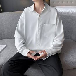 Men's Dress Shirts Spring Multicolor Formal Men Fashion Society Mens Korean Loose Long Sleeve Casual M-2XLMen's