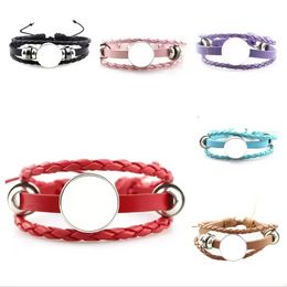 NEW Sublimation blanks Charm bracelets Party Favour MDF Braided Hand Decorative Rope DIY Photo Valentines Day Gift Brace Lace