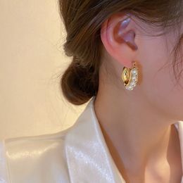 Dangle & Chandelier 2022 Statement Fashion Hoop Earrings For Women Personality High Grade Pearl U Shaped Earings