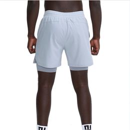 Fashion Summer Outdoor 2 in 1 Running Shorts For Mens Quick Dry Training Sports Fitness Loose Basketball Short Pants 96