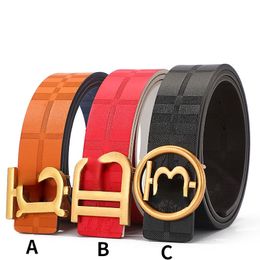 Famous brand men's Classic luxury belt letter smooth buckle business versatile Jeans both sides Designer Belt for man boy