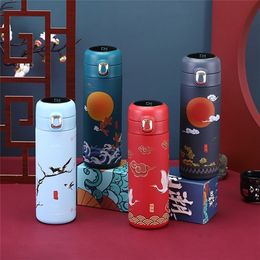 Intelligent Thermos Bottle Cup Temperature Display Heat Hold Vacuum Flasks Travel Car Soup Coffee Mug Thermos Water Bottle 220423