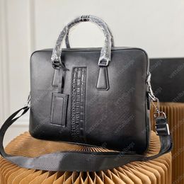 Black Leather Tote Bag Classic Shoulder Bags High Quality Briefcase Large Capacity Laptop Pack Men Vintage Cross Body Business Crossbody