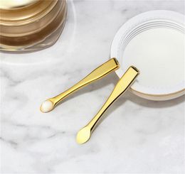 Factory Spoons Mini Curved Cosmetic Scoop Makeup Mask Plastic Spoon Scoops for Mixing and Sampling (Multi-color) KD1