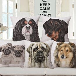 Cushion/Decorative Pillow Doberman Golden Retriever Pug Bichon Frise Norwich Terrier Dog Cushion Cover Case For Modern Home DecorationCushio