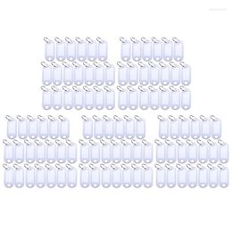 Keychains White Portable Plastic Key Fob Tag ID Labels 100 Pieces Enek22