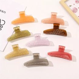 Length 11.5 CM Female Diagonal Triangle Shape Hair Clamps Geometric Jelly Pure Color Plastic Large Hair Clips Claws Women Headdress Ponytail Hairpins