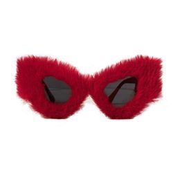 Sunglasses Winter Plush Red Party Glasses Knitted Hat Sun ChristmasSunglasses