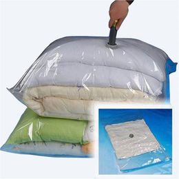 Storage Bags Vacuum Bag For Clothes Foldable With Valve Transparent Border Compressed Travel Seal Packet Portable Reusable PackStorage