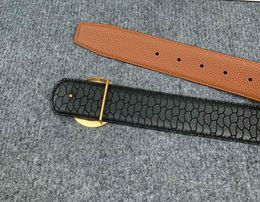 Men Leather Belt Black Gold Buckle Head Adjustable Dressing/Casual Jeans Belts Fashion Classic Style 40mm Width
