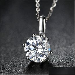 Pendant Necklaces Innovative And Beautif Classic Necklace Imitation Moissanite Claw Inlaid Loose Diamond D Baby Dhzao