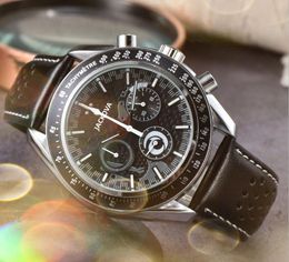 Crime Premium Mens Sports Stopwatch Watch 42mm Quartz Movement Male Time Clock Watch Hole Leather Belt Generous Fine President elegant wristwatch montre de luxe