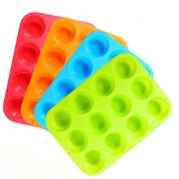 Thickened 6/12-Hole DIY Baking Moulds Cupcake Tray Round Silicone Cake Mould For Kitchen Tool Muffin Cup