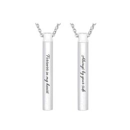 Minimalist Urn Cremation Necklaces for Men Women Customise Memorial Keepsake Stainless Steel Cylinder Cremation Ashes Necklace