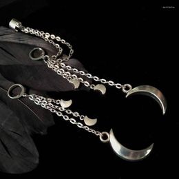 Dangle & Chandelier Moon With Chains Earring And Ear Cuff Gothic Chain Earrings