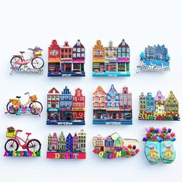 3D Resin Fridge Magnet Holland Delft Amsterdam Travel Souvenir UV Printing Home Decorative Crafts Magnetic Refrigerator Stickers