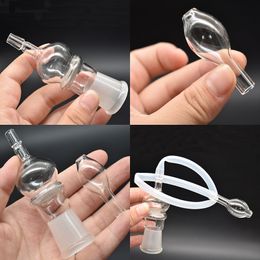 Wholesale Hot 18mm Female Glass Vapour Whip Adapter bowl for water oil rig bongs pipe with screen and silicone hose