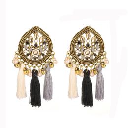 Jhumka Jewellery Women's Ethnic Zircon Water Drop Indian Earrings Accessories Boho Fringe Tassel Wedding Dangle Earring