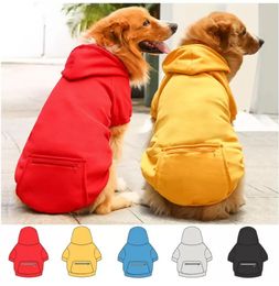 Sweatshirts Apparel Dog Hoodies With Pocket XS-5XL Autumn Winter Pet Warm Clothes Puppy Coat Jacket 5 Colors Gifts 520