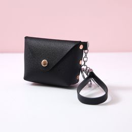 Popular Personality Key Chain Bag Pu Leather Contracted Hundred Hand String Pocket Wallet Cute Mini Storage Small Bag