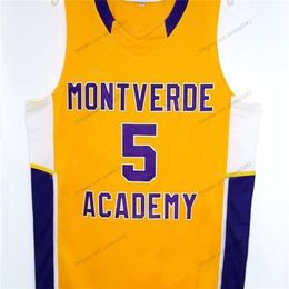 Nikivip Custom Retro Barrett #5 Montverde Academy High School Basketball Jersey Men's Stitched Yellow Size S-4XL Any Name And Number Top Quality