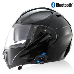 Motorradhelme 2022 Flip-up-Helm mit Bluetooth Full Four Seasons Riding Dual Lens Unisex Motorrad