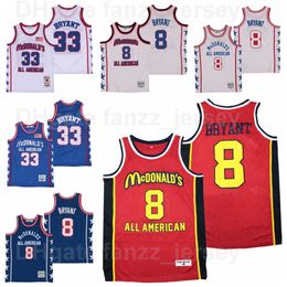 Man MCDONALDS ROYAL HS ALL AMERICA 33 Movie Basketball Jerseys Team Red Blue White Away Breathable For Sport Fans Pure Cotton Shirt University High Quality