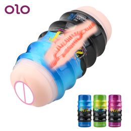OLO Dual Channel Male Masturbator Vaginal Anus Silicone Realistic Vagina Pussy sexy Toys for Men Erotic Adult Toy