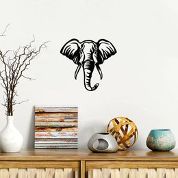 Elephant Animal Silhouette Wall Decor | Elephant Head Wall Sign Metal Wall Art