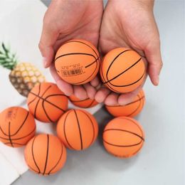 Wholesale 63MM Diameter Mini Basketball Solid Soft Floating Bouncing Child Elastic Rubber Ball Reaction Training Stress Funny Toy